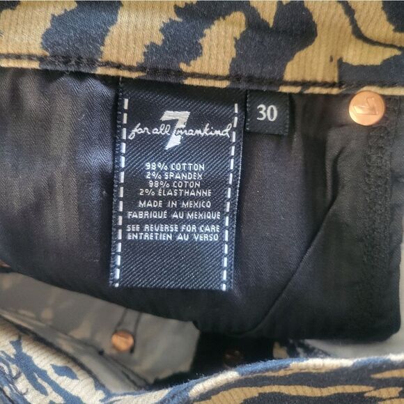 7For All Mankind The Ankle Skinny Gwenevere Animal Print Jeans Size 30 NWT - Picture 6 of 6